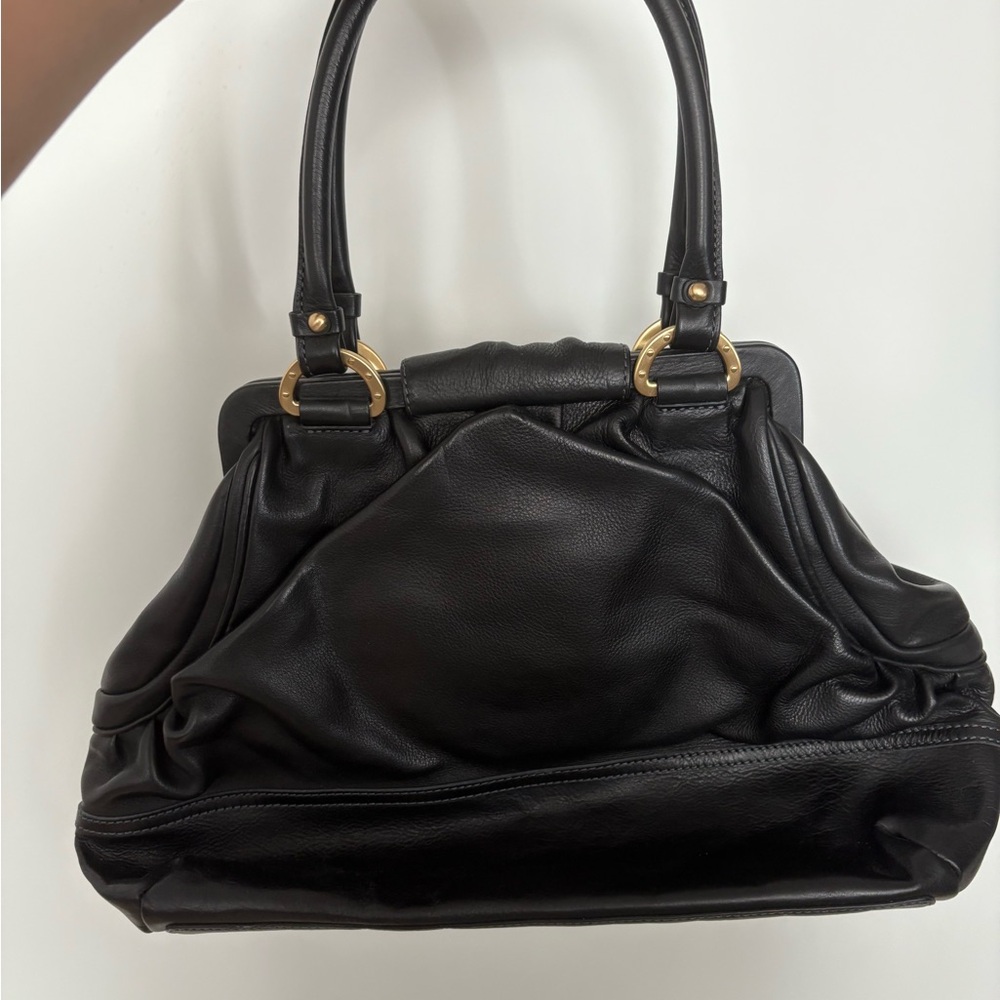 Ellen Tracy black leather bag - Picture 3 of 5